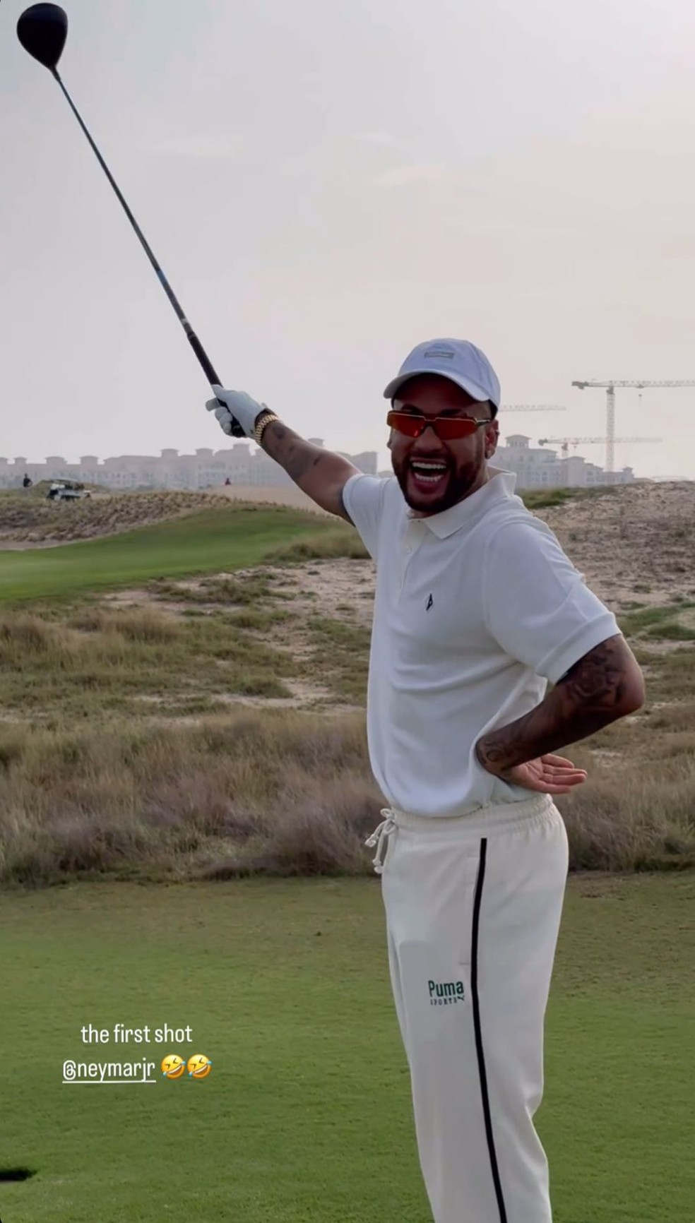 Neymar começou a praticar golfe com seus amigos — Foto: Reprodução