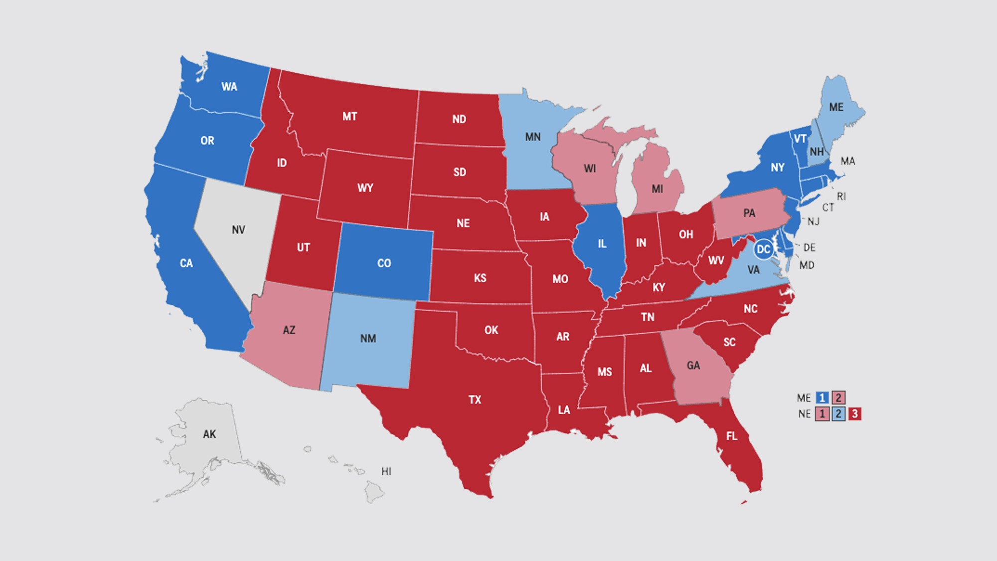 Mapa da apuração: veja quem venceu em cada estado e como Trump se aproxima da vitória nas eleições dos EUA