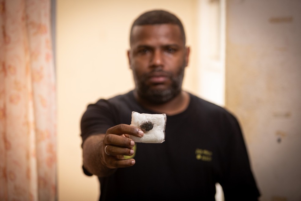 O motoboy Valério Junior, baleado ao fazer uma entrega em Jacarepaguá — Foto: Júlia Aguiar