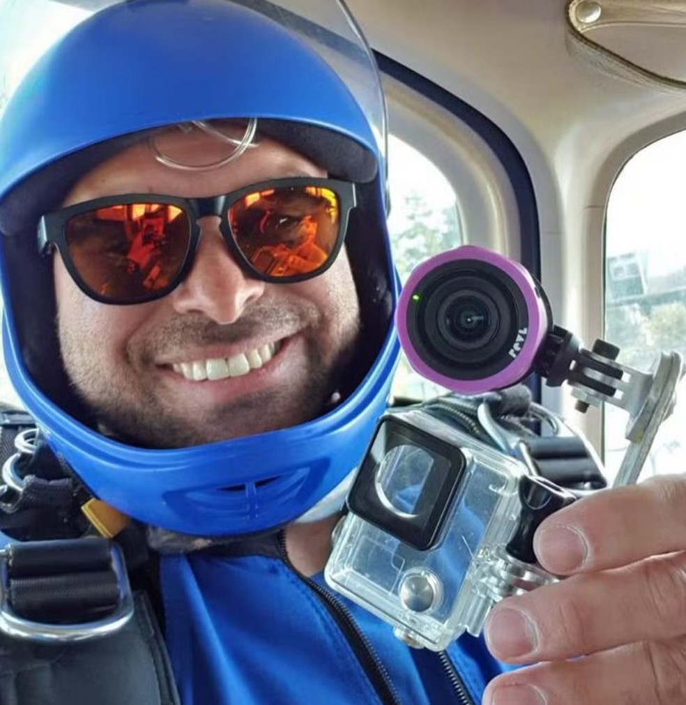 José de Alencar Lima Junior morreu ao saltar de speed fly da Pedra Bonita, em São Conrado, Zona Sul do Rio — Foto: Reprodução