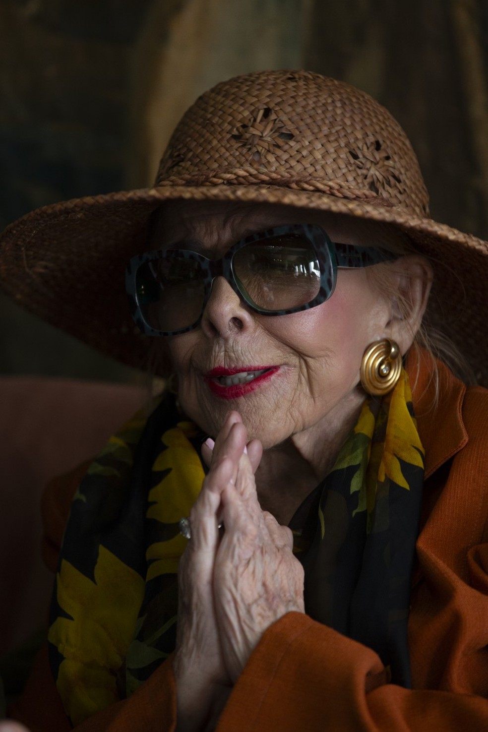 Regina Gonçalves dá entrevista ao blog Segredos do Crime em seu apartamento, no Chopin — Foto: Alexandre Cassiano