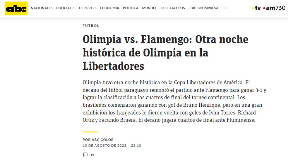 Governo do Paraguai autoriza público de 2 mil pessoas para Olimpia x  Flamengo, pela Libertadores