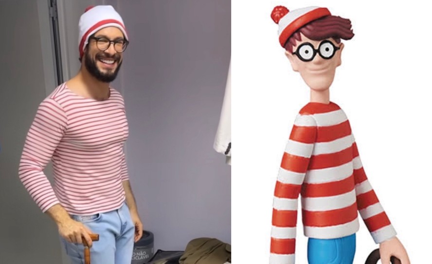 Rainer Cadete se fantasia de Wally para Halloween de 'Terra e paixão'