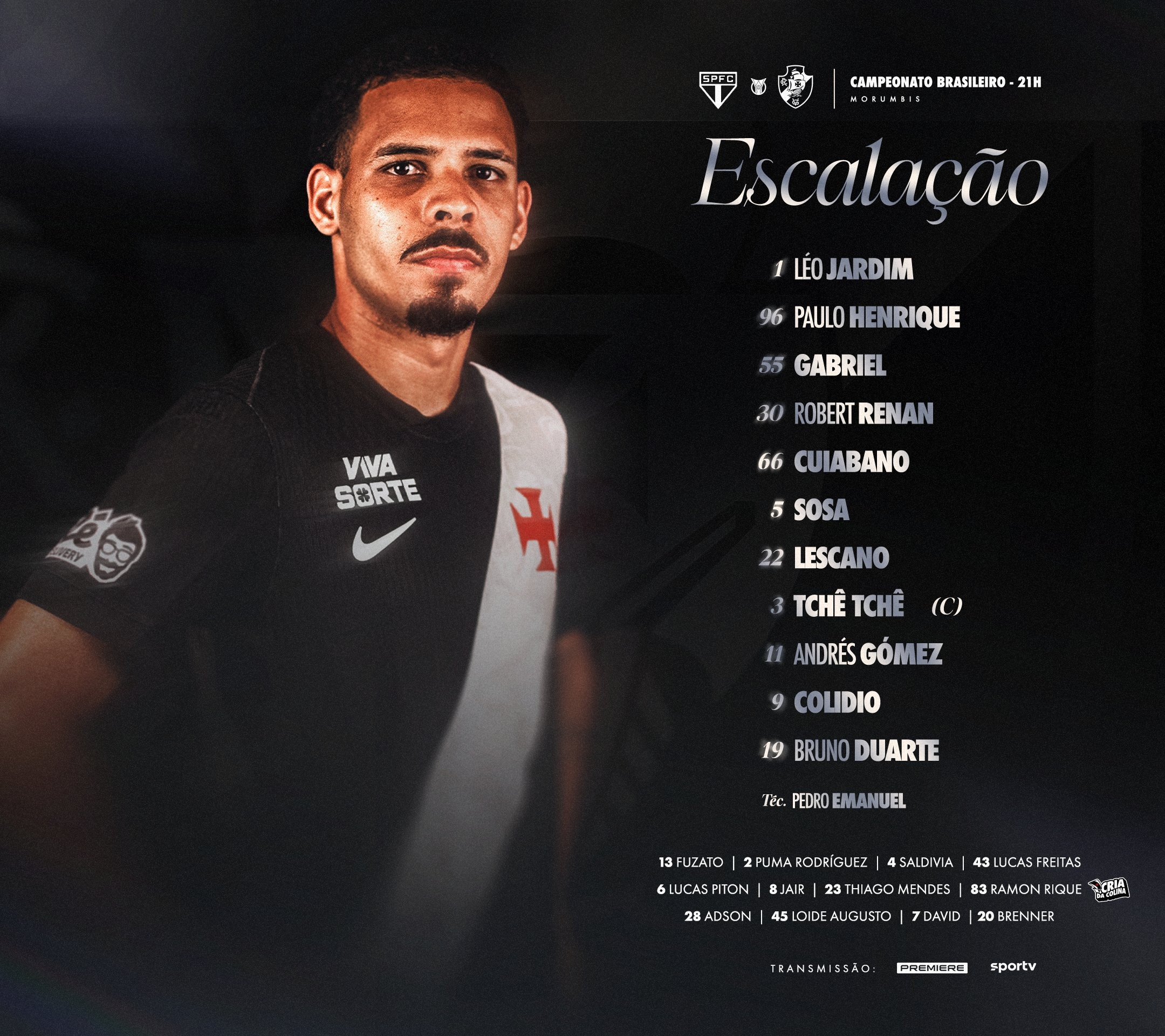 Vasco mexe pouco e vai enfrentar o São Paulo com quase todo o elenco que bateu o Boca Juniors; confira escalação