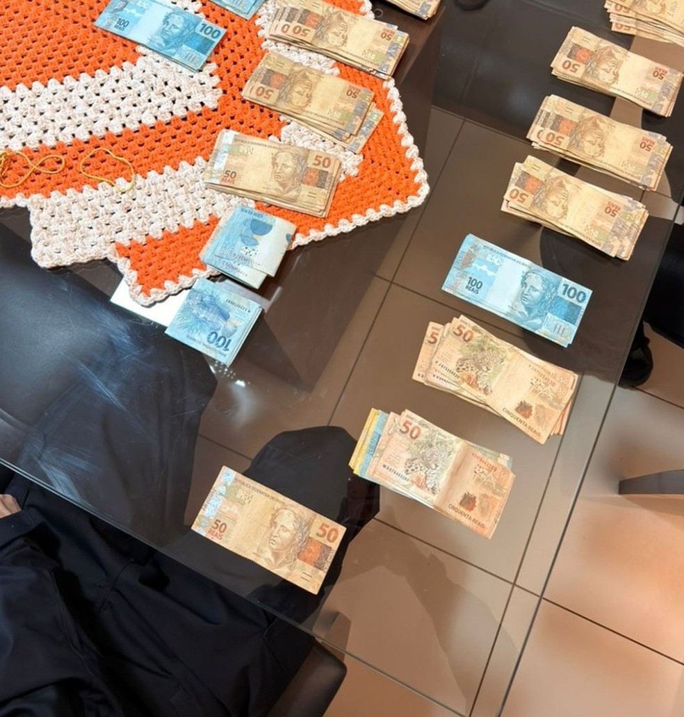 Dinheiro apreendido durante operação Afluente — Foto: Reprodução/ Polícia Federal