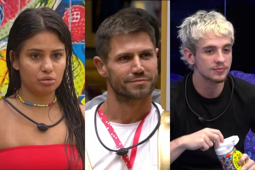 Quem vai sair do BBB 26 amanhã? Veja parcial atualizada da enquete do paredão entre Gabriela, Jonas e Juliano Floss