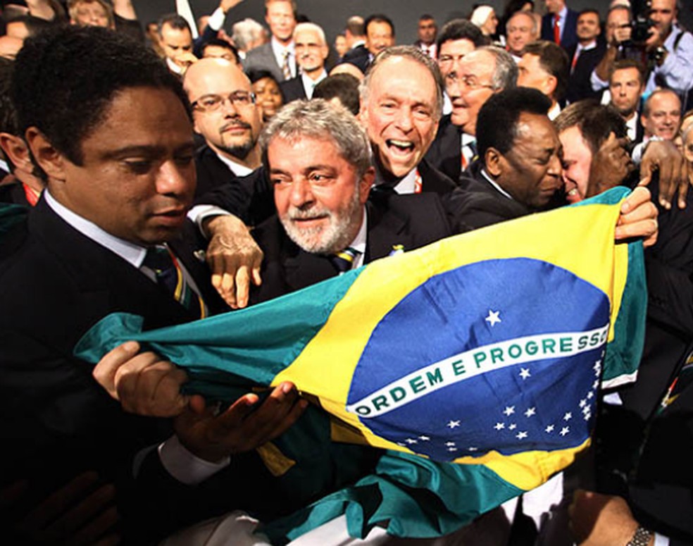 Lula em Copenhague, quando o Rio foi escolhido para sediar as Olimpíadas de 2016 — Foto: Reprodução