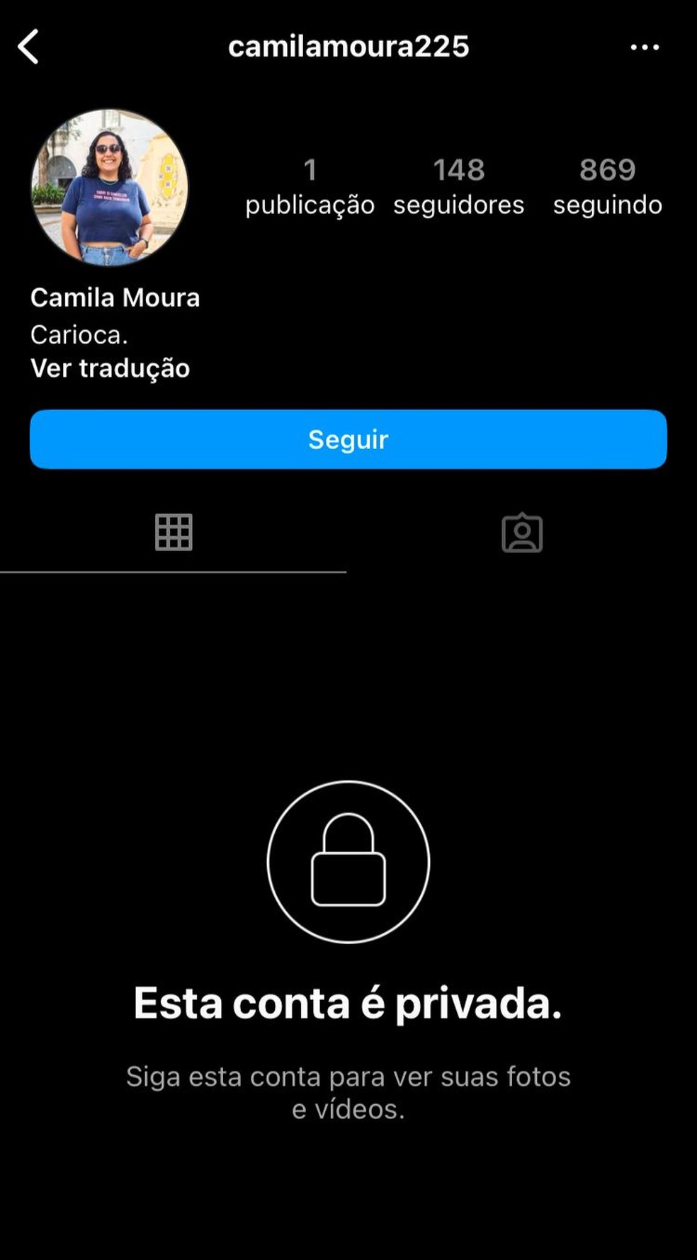 Camila Moura, mulher de Lucas Henrique, do 'BBB 24', priva Instagram após flerte de participante com Pitel — Foto: Reprodução / Instagram