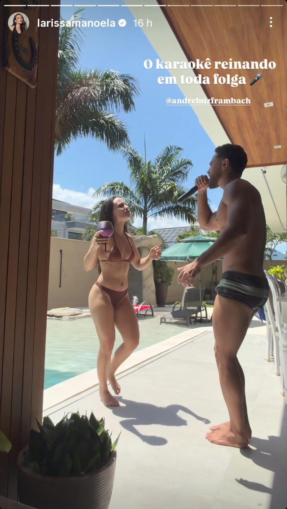 Larissa Manoela aproveita domingo de sol ao lado do marido, André Luiz Frambach — Foto: Reprodução/Instagram