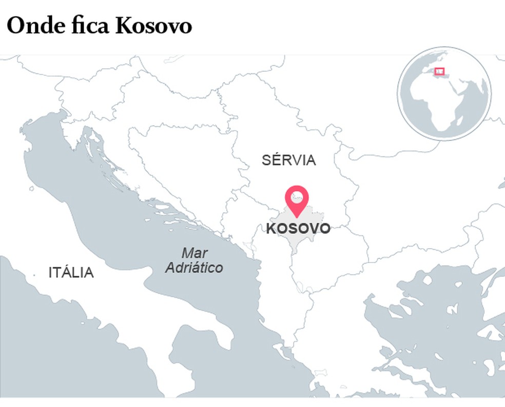 Onde fica Kosovo — Foto: Editoria de Arte