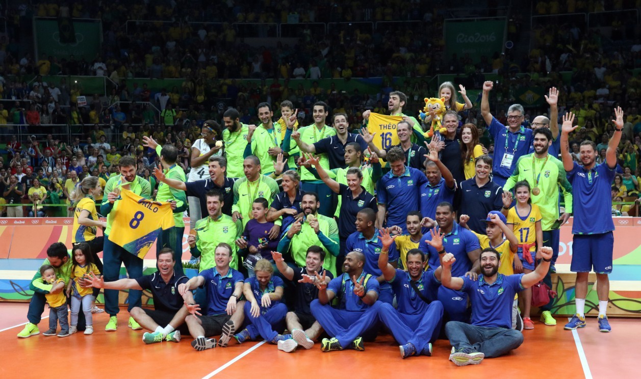 Olimpíadas Rio 2016 - FINAL DO VÔLEI MASCULINO. Brasil vs Italia. Local: Maracanãzinho. — Foto: Marcelo Theobald / Extra / Agência O Globo