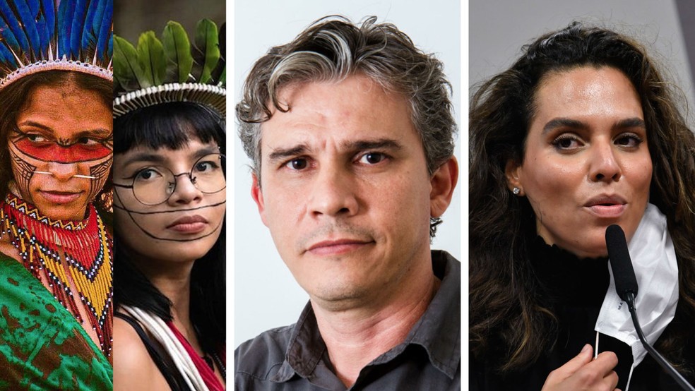 Alice Pataxó e Txai Suruí, Danicley Aguiar e Luana Araújo: indicados ao Prêmio Faz Diferença na categoria País — Foto: Divulgação