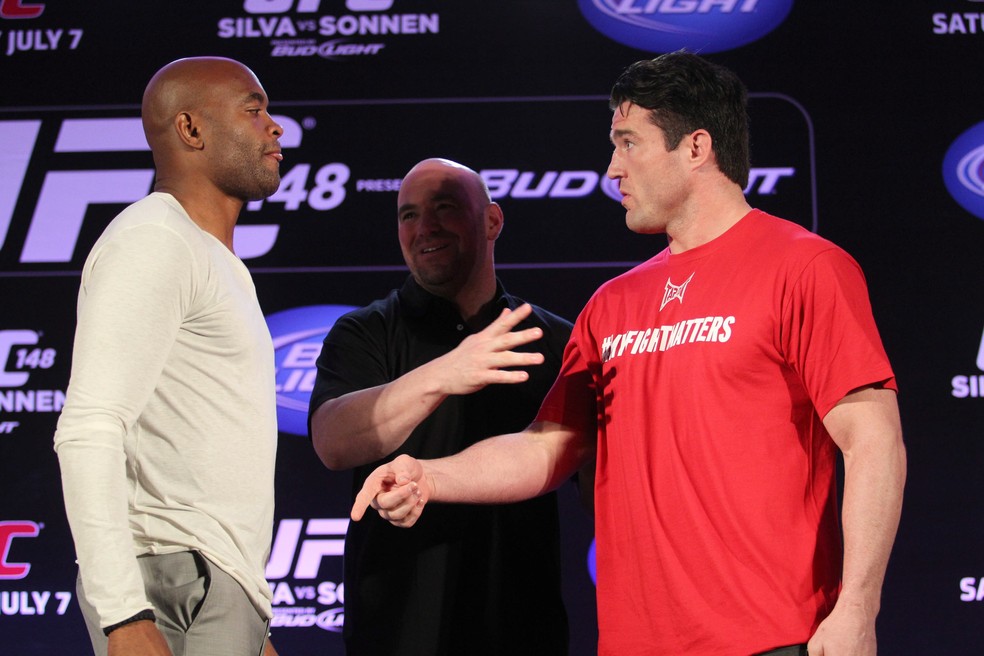  Anderson Silva x Chael Sonnen: maior rivalidade do Spider — Foto: Ivo Gonzalez / Agencia O Globo