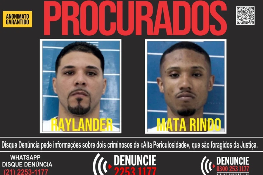 Criminosos não retornam após saída temporária do Dia das Mães: quem são Raylander do Andaraí e Mata Rindo, detentos procurados