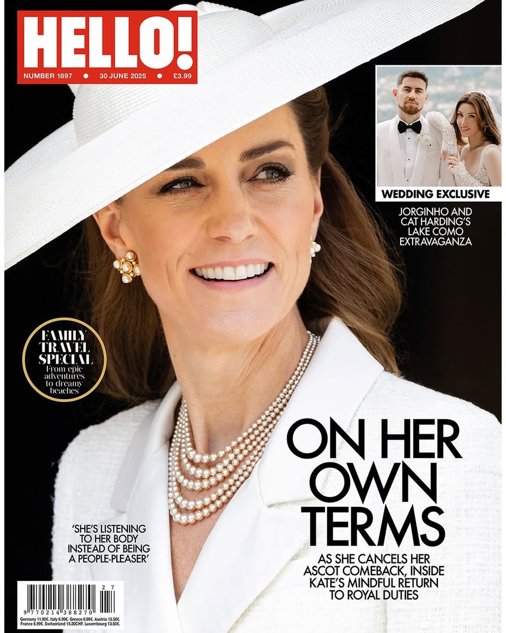 A capa da revista Hello, com chamada para a reportagem sobre o casamento de Jorginho, do Flamengo — Foto: reprodução
