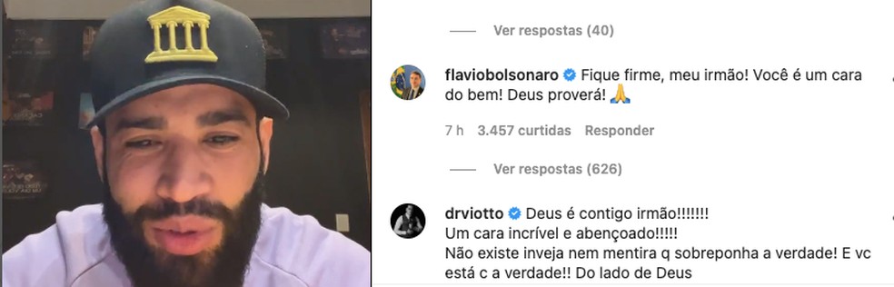 Comentário em live do cantor sertanejo — Foto: Reprodução