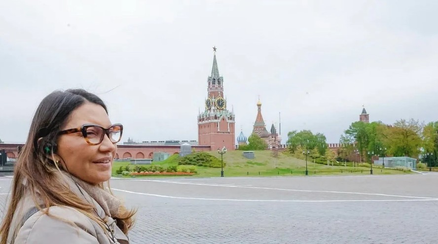 A primeira-dama, Janja, desembarcou na Rússia e visitou o Kremlin