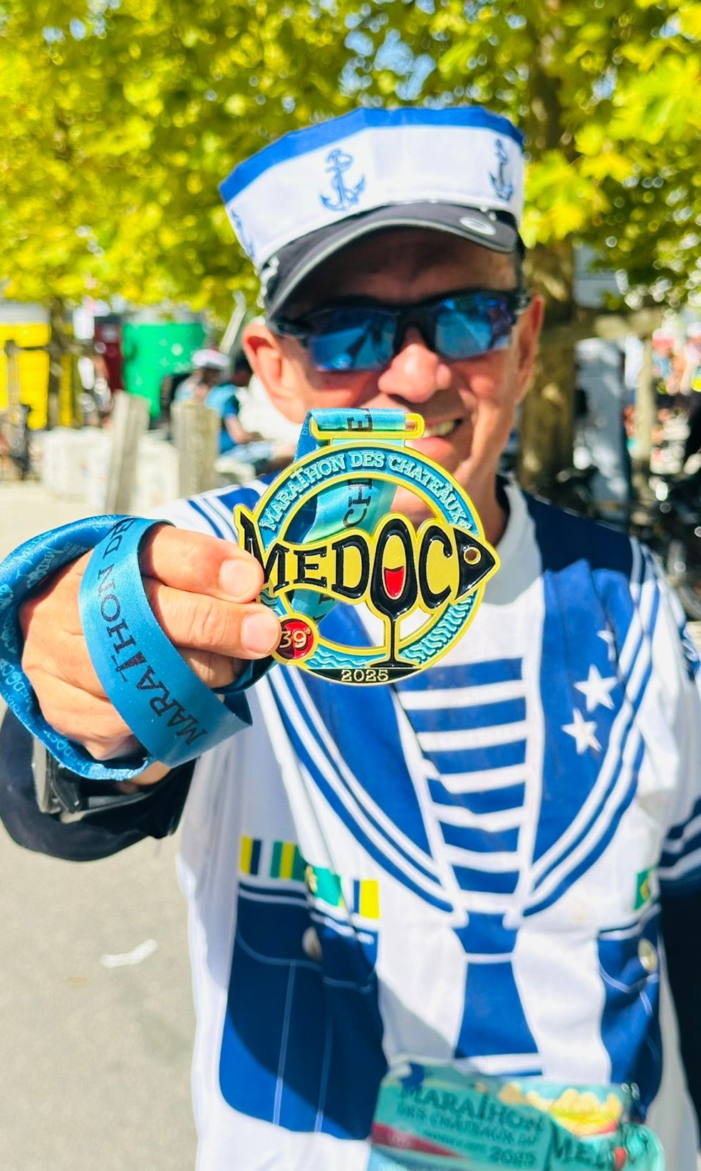 Há tempos, Nilson Lima queria correr a Medoc, na região de Bordoux, na França: 21 pontos de degustação de vinho — Foto: Arquivo pessoal