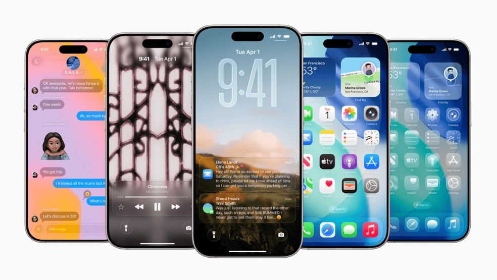Novo iOS 26 traz design inspirado no Vision Pro com interface 'Liquid Glass'