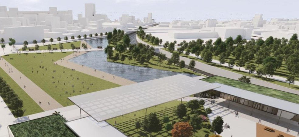 Projeção do Parque Dom Pedro II após reforma — Foto: Prefeitura de São Paulo