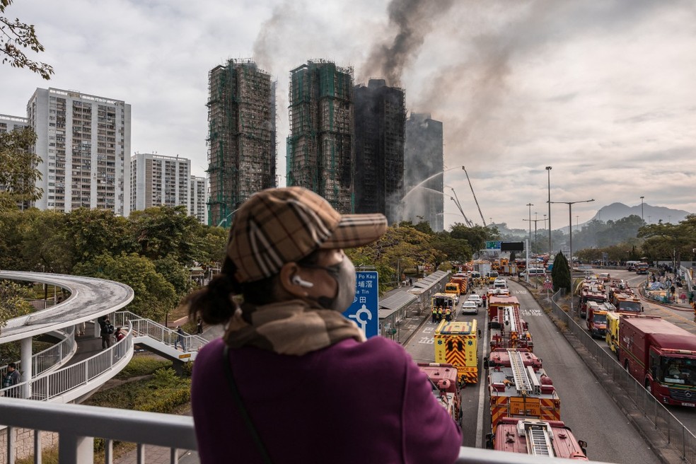 Incêndio em Hong Kong — Foto: AFP
