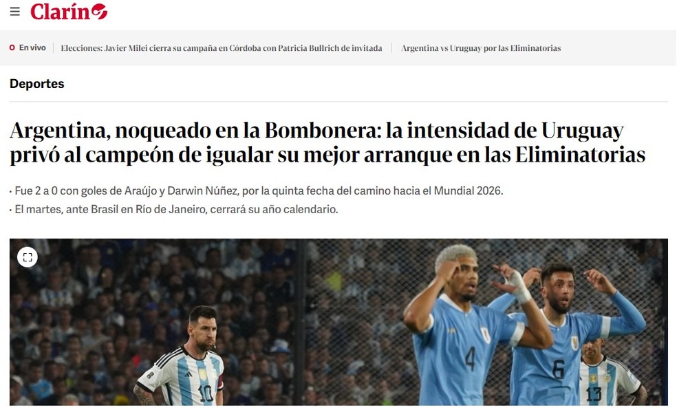 Jornais uruguaios repercutem derrota para o Brasil: 'Superioridade