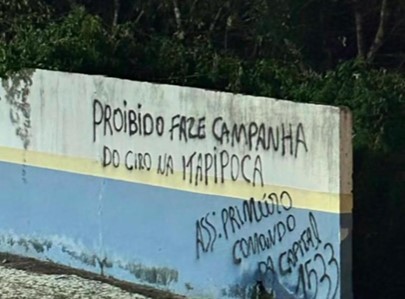 Coligação de Ciro aciona MP do Ceará por pichação atribuída ao PCC que 