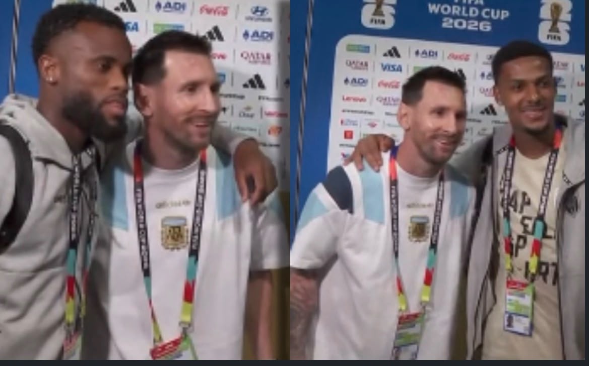 Jogadores de Cabo Verde tietam Messi após jogo emocionante da Copa