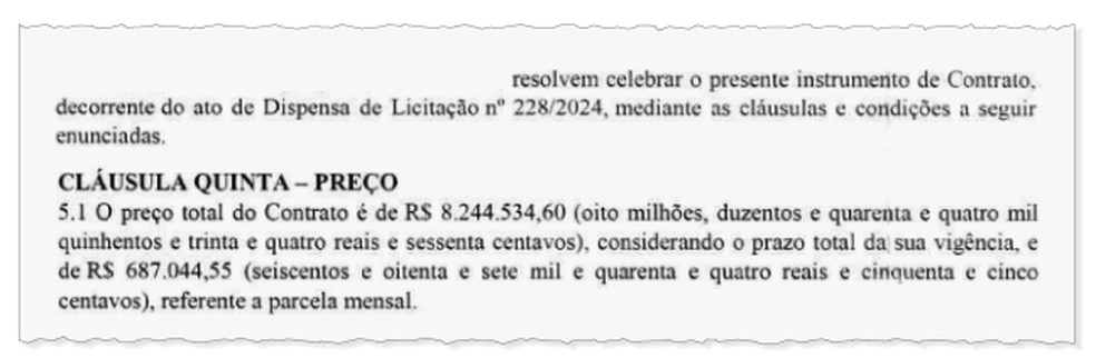 Maior contrato sem licitação da Max Clean é de R$ 8,2 milhões — Foto: Editoria de Arte