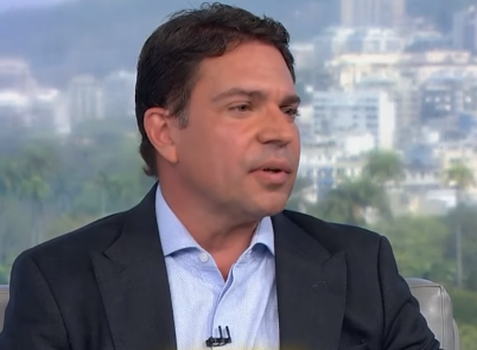 Candidato à prefeitura do Rio, Alexandre Ramagem (PL), em entrevista à TV Globo — Foto: Reprodução