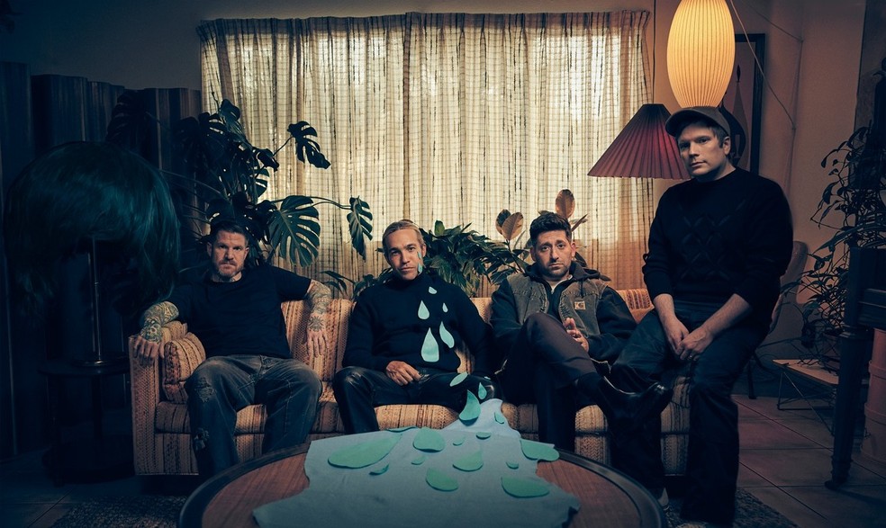 Grupo americano Fall Out Boy, na Farmasi Arena — Foto: Divulgação