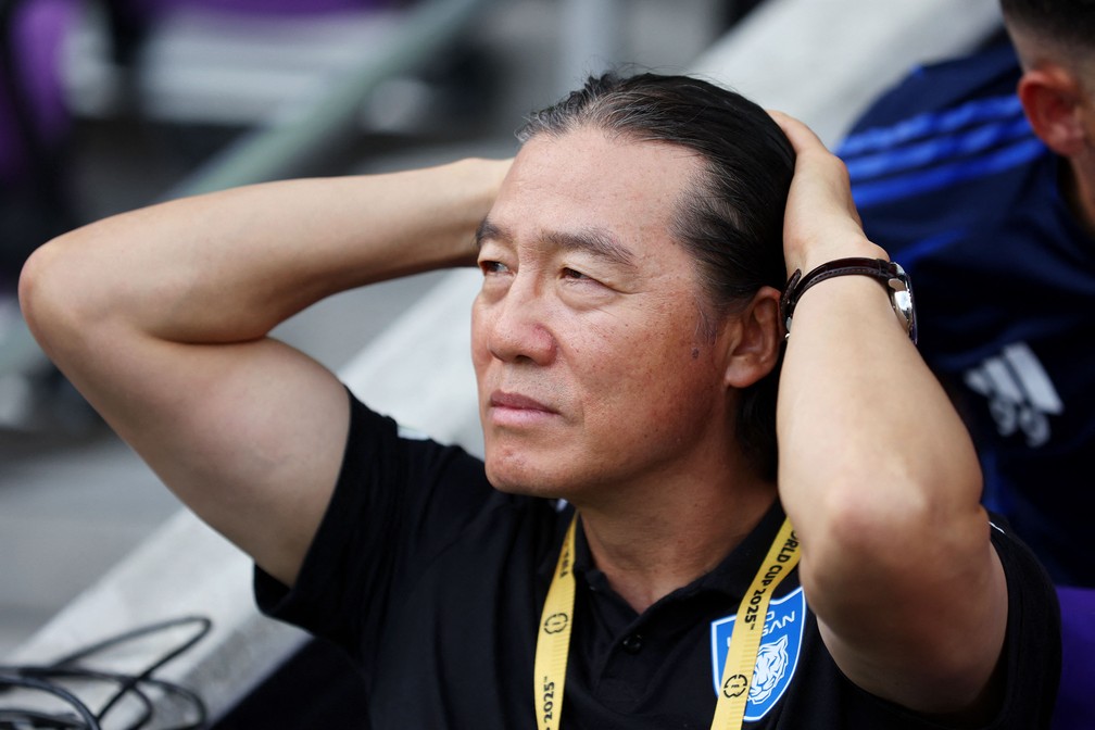 O técnico Kim Pan-gon, do Ulsan HD — Foto: Megan Briggs/Getty Images/AFP