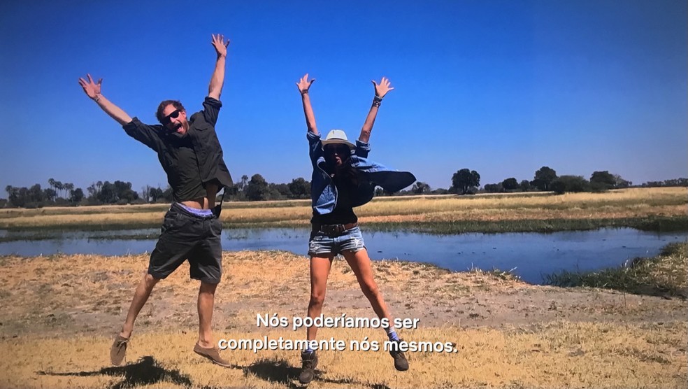 Harry e Meghan, no documentário da Netflix — Foto: Reprodução de TV
