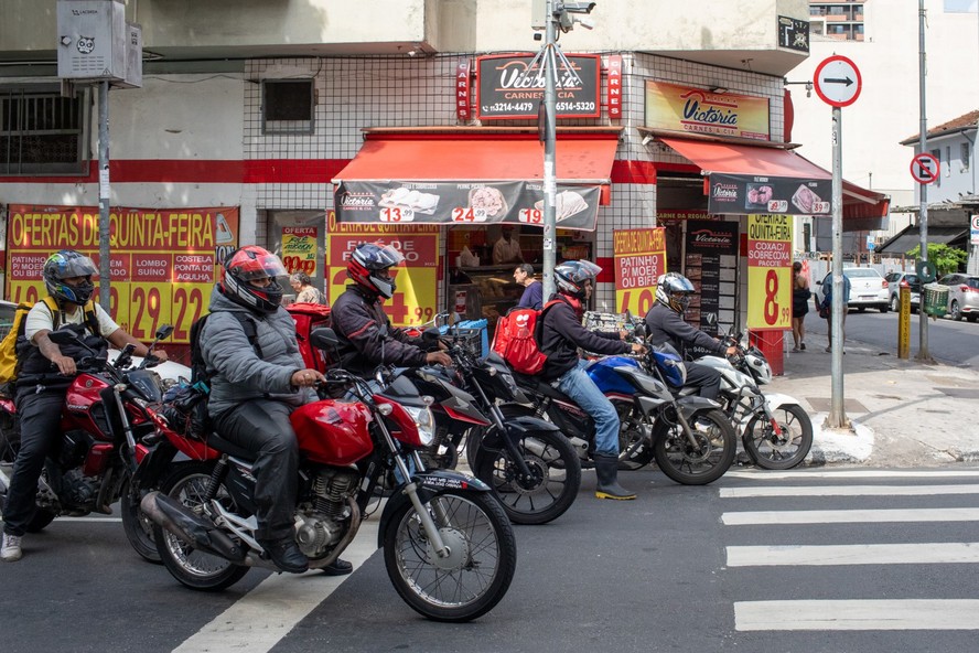 Entregadores em atividade em S&atilde;o Paulo