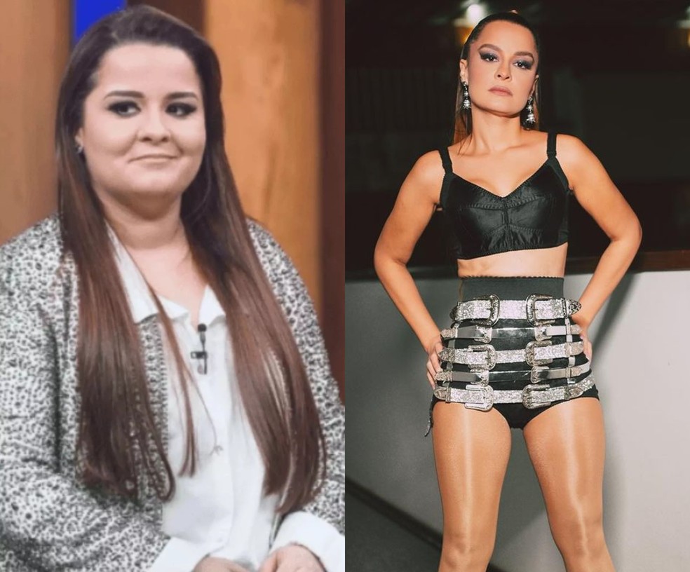 Antes e depois de Maiara, da dupla com Maraisa — Foto: TV Globo/Instagram