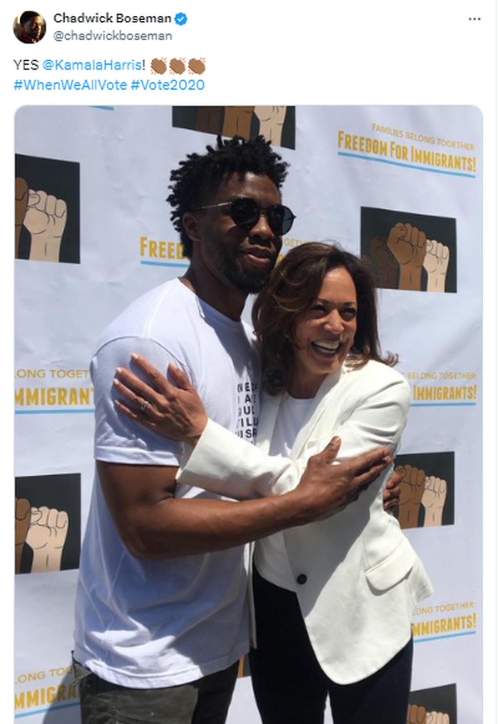 Último tweet de Chadwick Boseman, de 'Pantera negra', antes de morrer