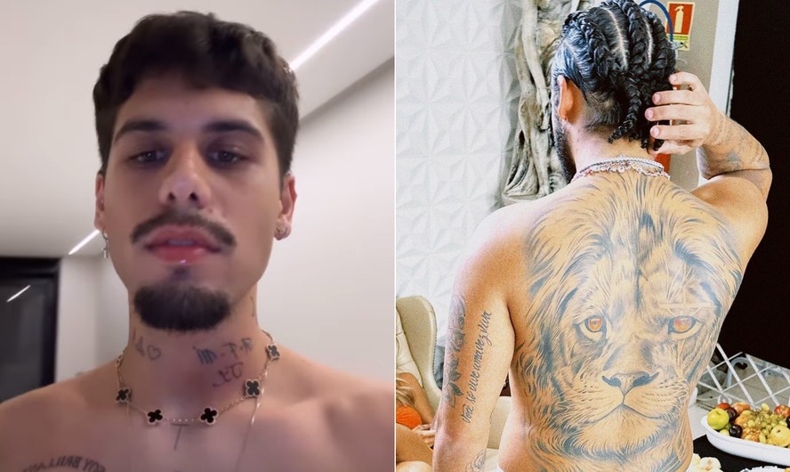 Conheça as tatuagens de Zé Felipe, que já fez homenagem para sogra e filhos  e tem leão nas costas; fotos