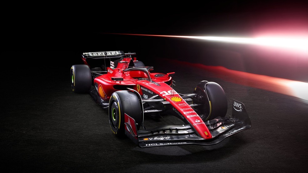 Novo carro da Ferrari para a temporada 2023 — Foto: Divulgação