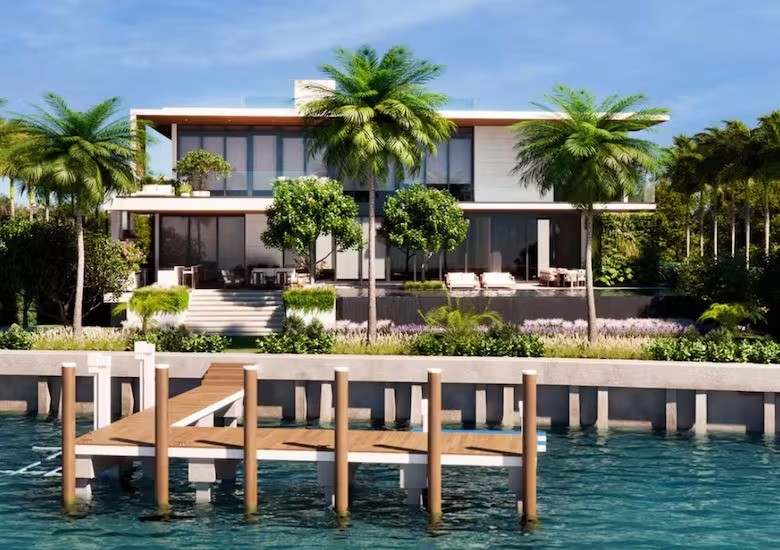 Eles pagaram US$ 70 milhões por esta casa à beira-mar em Miami — Foto: Reprodução