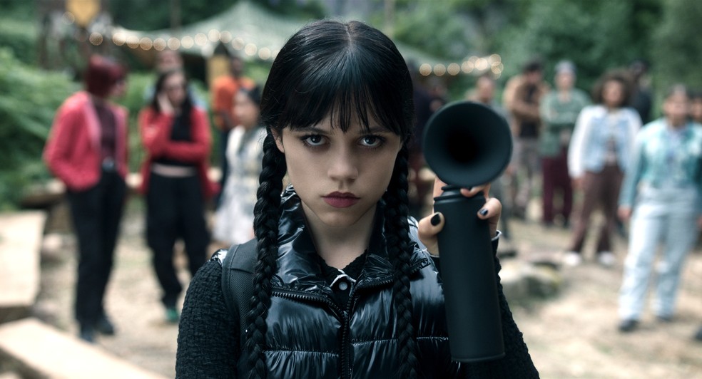 Jenna Ortega em cena da segunda temporada de "Wandinha" — Foto: Divulgação/Netflix