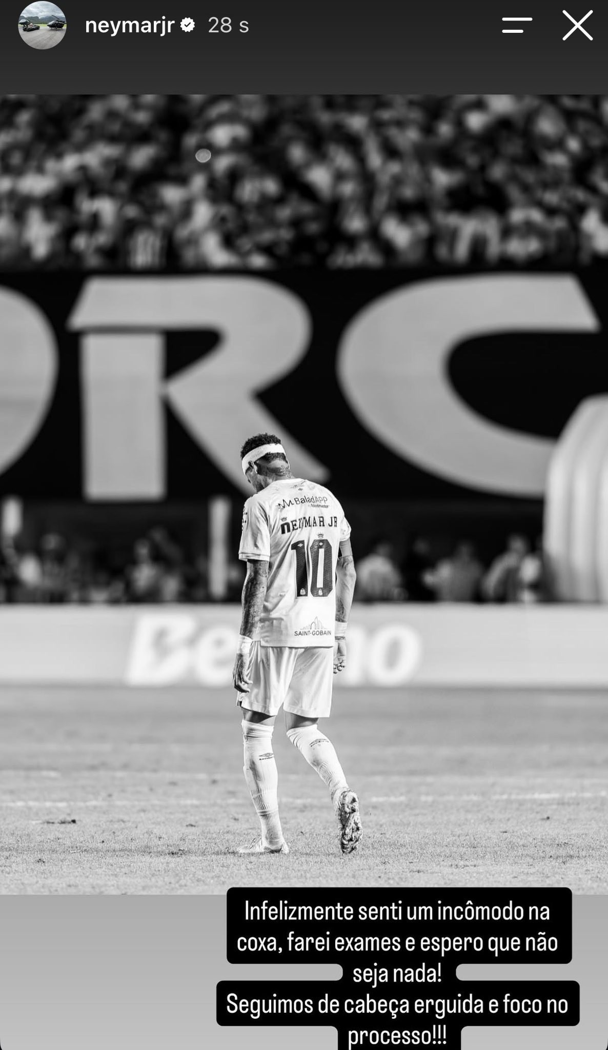 Substituído em Santos x Palmeiras, Neymar diz que sentiu incômodo na coxa: 