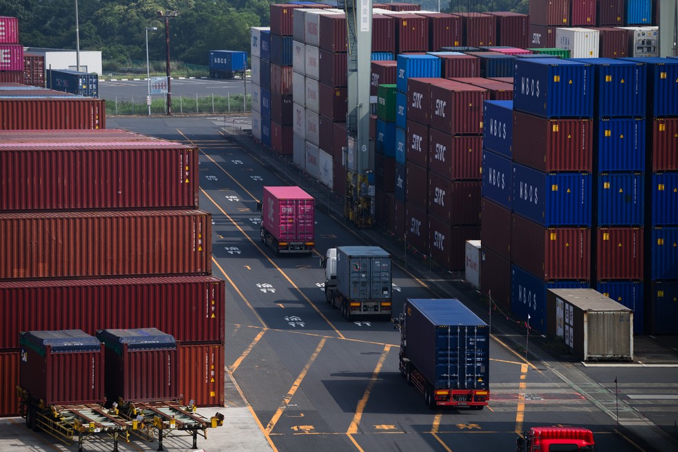 Trump fecha acordo comercial com o Japão com uma tarifa de 15% — Foto: Bloomberg