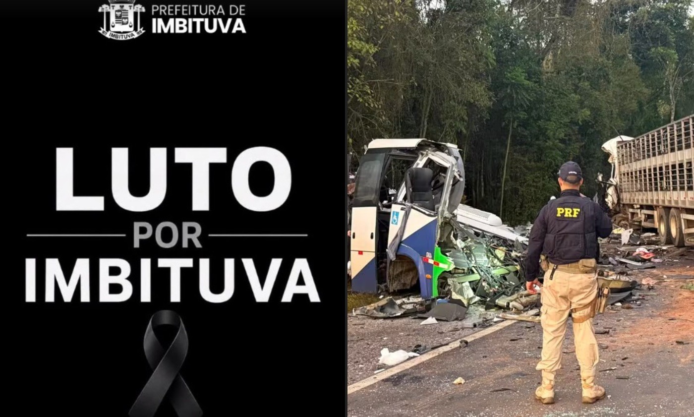 Prefeitura de Imbituva emite nota de luto e fecha serviços administrativos após acidente com 23 mortos na BR-373