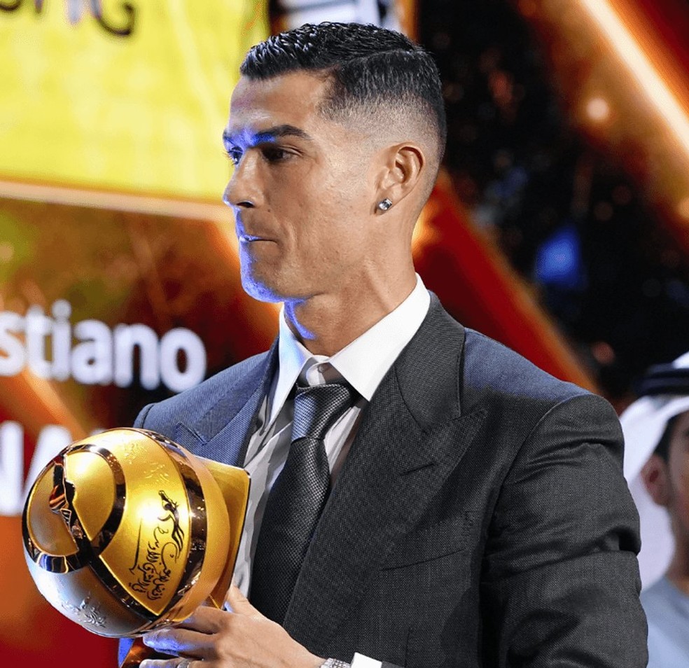 Cristiano Ronaldo no Globe Soccer Awards: craque quer o gol 1000 — Foto: X/Globe Soccer Awards/Divulgação