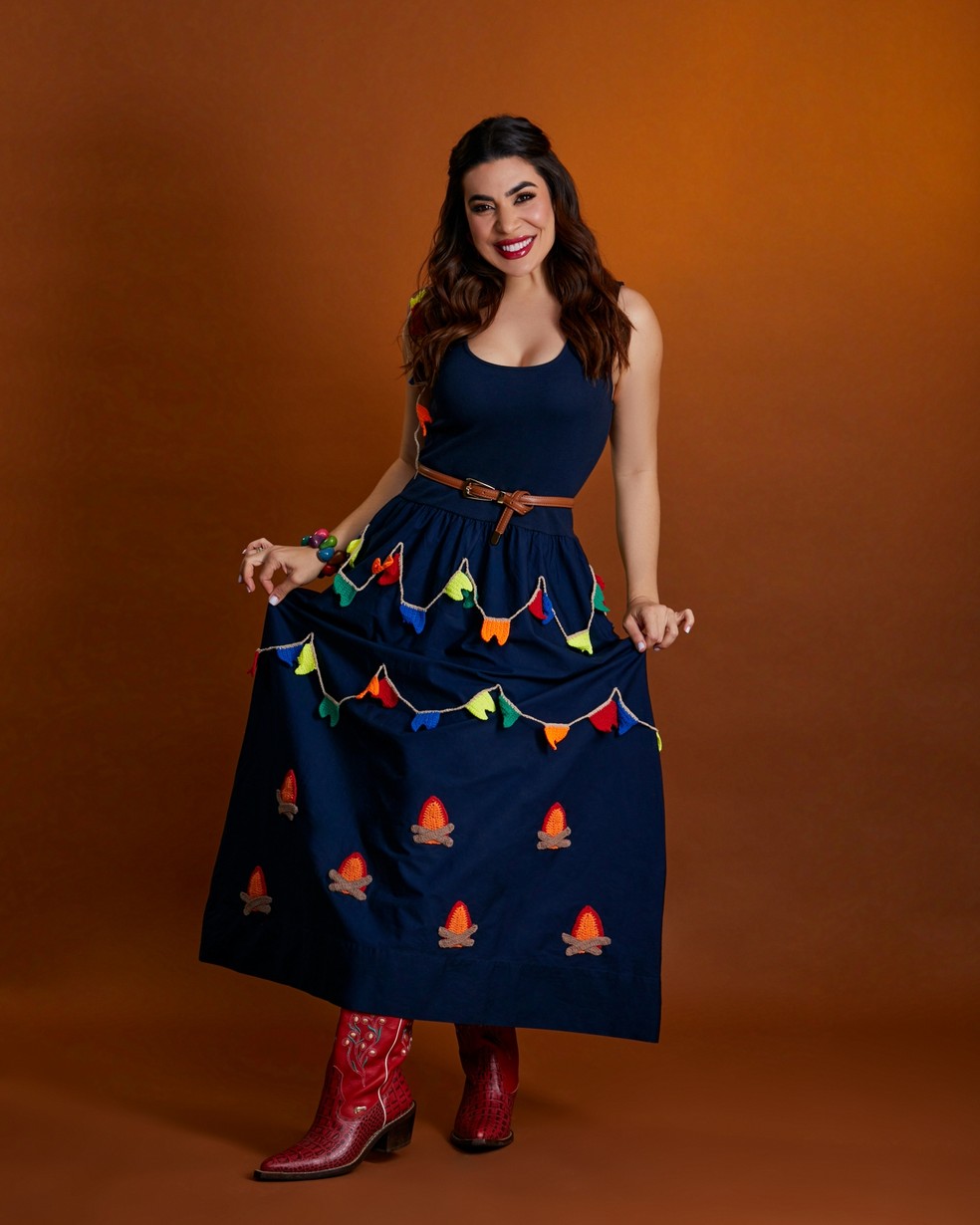 Naiara Azevedo lança coleção com jeans sustentável para o São João 2025 — Foto: Divulgação Rafa Manson