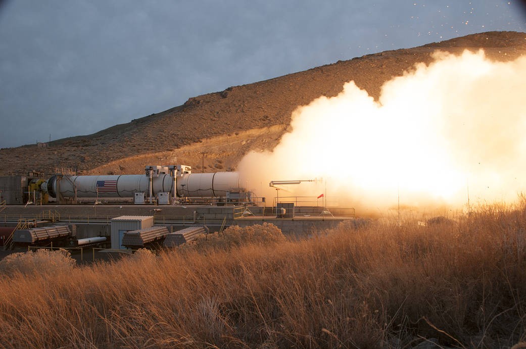 Teste de disparo do Booster para o novo foguete da NASA — Foto: Divulgação