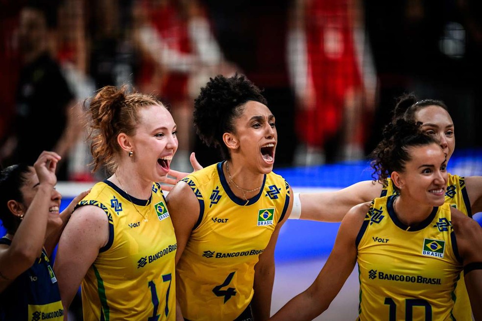 Seleção brasileira feminina de vôlei vence Turquia pela VNL 2025 — Foto: Divulgação FIVB