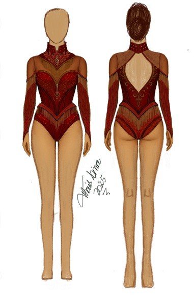 Croqui inicial, assinado por Thaís Lima: mangas foram retiradas — Foto: Reprodução