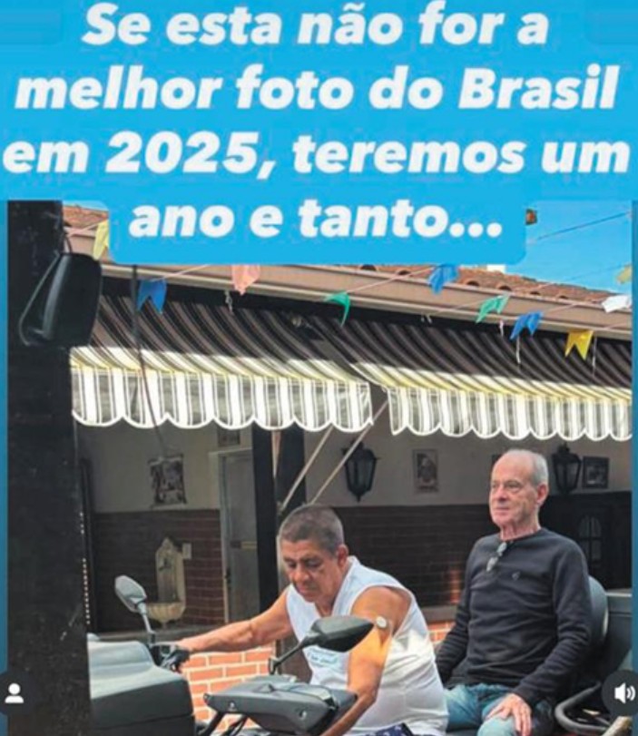 Visita de Ney Matogrosso a Zeca Pagodinho em Xer&eacute;m rende memes nas redes &mdash; Foto: Reprodu&ccedil;&atilde;o/Instagram