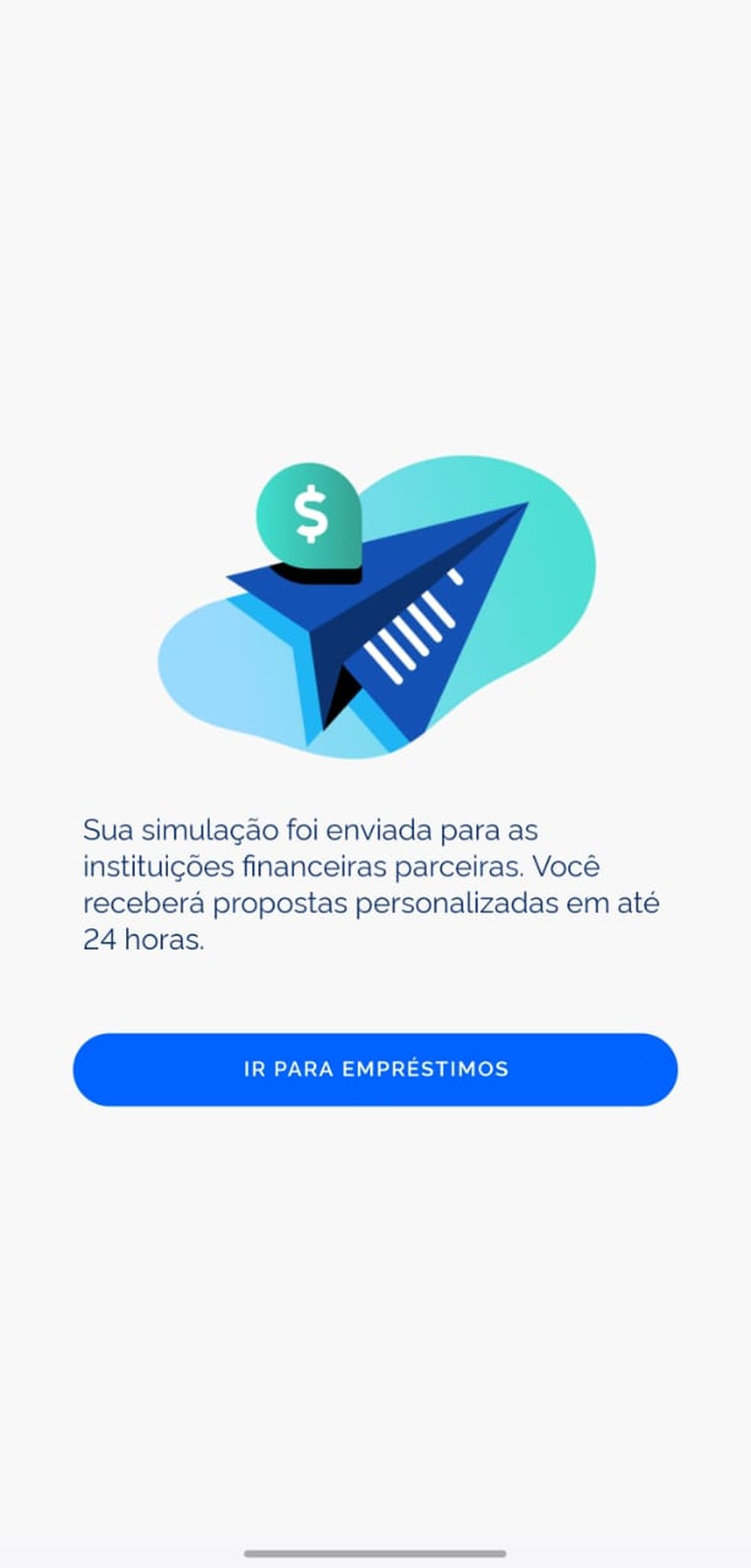 Crédito do trabalhador consignado CLT passo a passo tela 7 simulação enviada — Foto: Reprodução